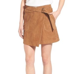 NWT Olivia Palermo + Chelsea28 Suede Wrap Skirt
